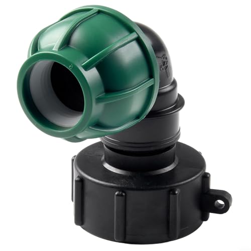 IBC Tank-Winkeladapter S60X6 auf MDPE, kompatibel mit 20 mm, 25 mm oder 32 mm Anschluss (32 mm) von SPORTARC
