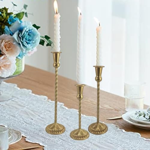 Kerzenhalter-Set in elegantem Messing-Finish für ein warmes Ambiente bei jeder Veranstaltung (9,3 x 17,5 cm) von SPORTARC