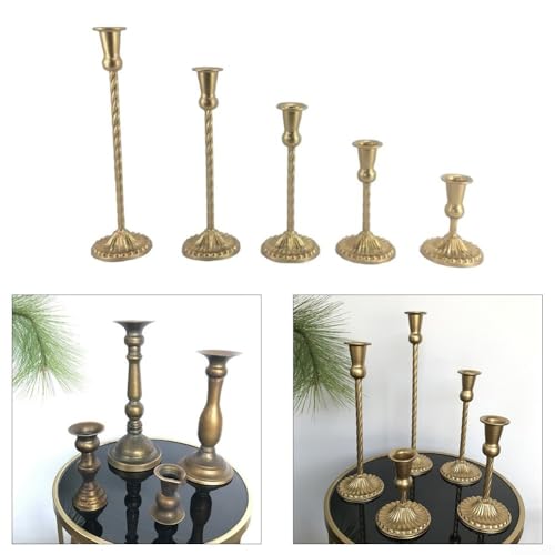 Kerzenhalter-Set in elegantem Messing-Finish für ein warmes Ambiente bei jeder Veranstaltung (9,3 x 28,5 cm) von SPORTARC