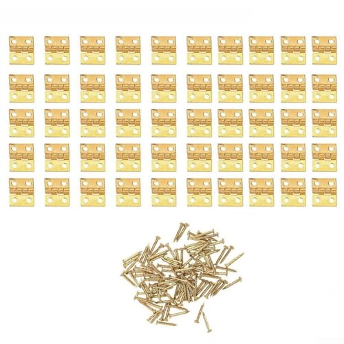 SPORTARC Kleine massive Scharniere, Mini-Messing-Scharniere, für Möbel, Schrank, Schublade, Tür, DIY, Basteln, 8 x 10 mm (Gold) von SPORTARC