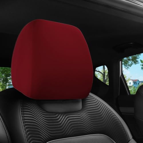 Kopfstützenbezug aus weichem Stoff für Auto, LKW, SUV, einfache Installation, Weinrot von SPORTARC