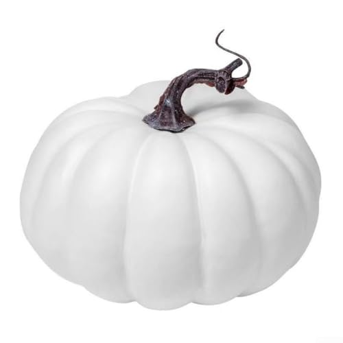 Künstliche Kürbis-Dekorationen, 17 cm, abnehmbare Kürbishaut für Halloween und Herbst, 14 x 17 cm (weißer Kürbis) von SPORTARC