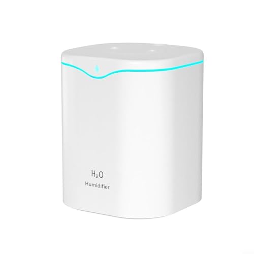 Luftbefeuchter, 2 l, Kaltnebel, USB-Dual-Sprüh-Luftbefeuchter, Luftbefeuchter für Zuhause, Schlafzimmer, mit bunten Atmosphärenlichtern (weiß) von SPORTARC