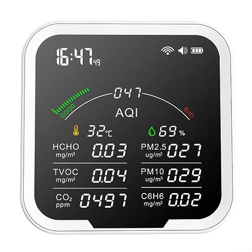Luftqualitätsmonitor 10 In1 Wifi Indoor Tester Luftqualität Monitor Temperatursensor PM2.5 HCHO/C6H6/TVOC/AQI von SPORTARC