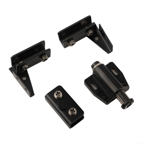 Magnetschnäpper Glastürscharnier aus Edelstahl entworfen für 5 8 mm dicke Glastüren mit Doppelkopf für zuverlässigen Halt und einfache Klemmmontage (Single Black) von SPORTARC