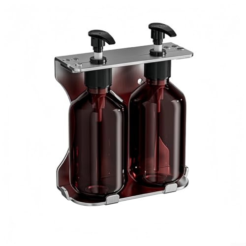 Manueller Seifenspender zur Wandmontage mit Pumpflasche und Halter für Shampoo, Duschgel, Bad und Küche (2 Flaschen) von SPORTARC