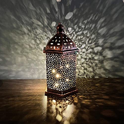 Marokkanische Laterne, Laterne für Kerzen und elektrische Lichter, für Innen- und Außenbereich, Dekoration, windabweisend, arabischer orientalischer Stil, handgefertigt, 26,8 x 15 cm von SPORTARC