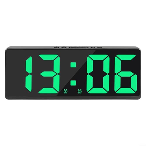 Moderner LED-Digitalwecker mit Sprachfunktion und Temperaturinformationen für Ihr Zuhause (Schwarz Muschelgrün) von SPORTARC