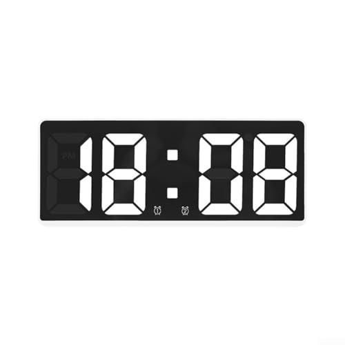 Moderner LED-Digitalwecker mit Sprachfunktion und Temperaturinformationen für Ihr Zuhause (Schwarz Muschelweiß) von SPORTARC