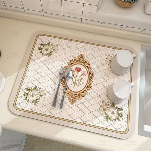 Multifunktionale Abtropfmatte, saugfähiger Teppich für Küchenarbeitsplatten, Waschbecken und Regale, platzsparendes Design (D) von SPORTARC