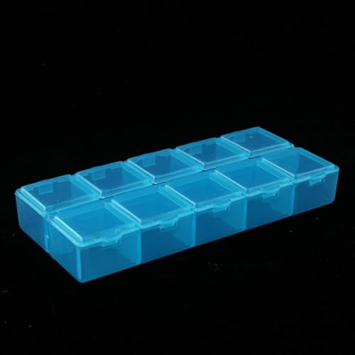 Multifunktionaler Kunststoff-Organizer, 10 Fächer, geeignet für Kleinteile und Zubehör (blau) von SPORTARC