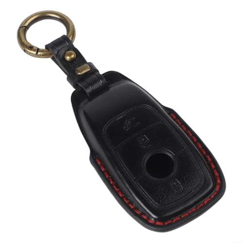 Passgenaue Schlüsselhülle aus Leder für Mercedes C-Klasse und E-Klasse Drei-Tasten-Design für einfache Verwendung (schwarz) von SPORTARC