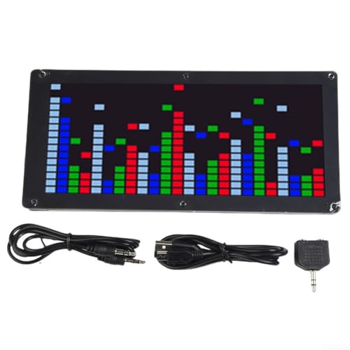 SPORTARC 1 x LED-Musikspektrum-Display-Modul, Musik-Audio-Spektrum-Anzeige, VU-Meter, Display-Uhr-Farb-LED, USB-Stromversorgung, Sprachsteuerung, 84 Effekte von SPORTARC