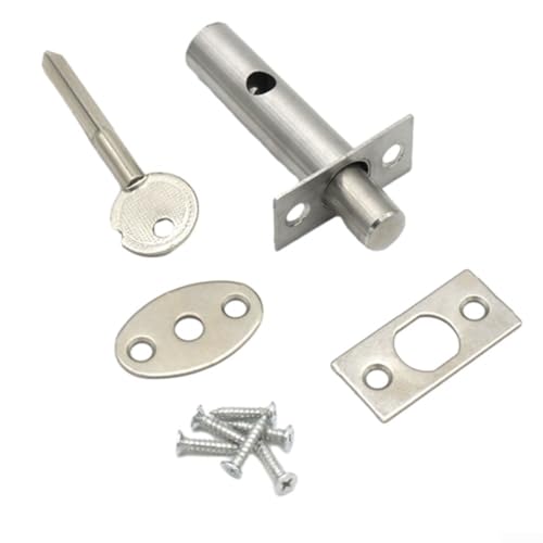 SPORTARC Edelstahl-Hardware-Rohr-Rohr-gut unsichtbare Schloss-Kits, Rohr-Brunnen-Verschluss mit Schlüssel-Sicherheits-Bolzenschloss für Brandschutztüren (Edelstahl), 1401698966 von SPORTARC