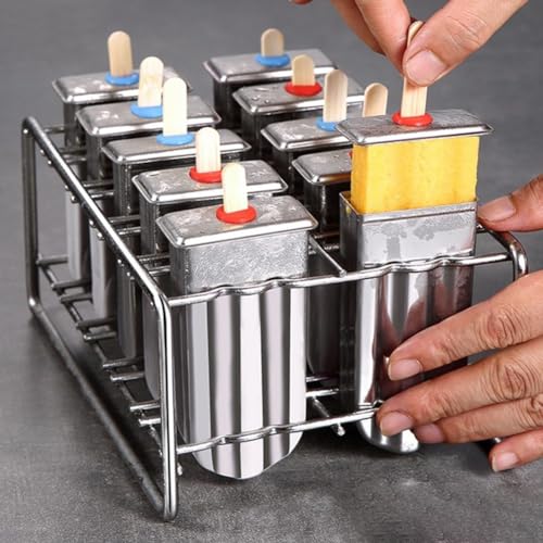 SPORTARC Eislutscher-Form für Eis am Stiel, Edelstahlgestell zum Selbermachen mit Eis am Stiel-Halter, DIY Eisform mit herausnehmbaren Formen wie Säfte, Pürees, Joghurt (10), TDSSX9US9OJM0807406I4T46 von SPORTARC