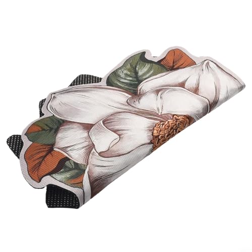 SPORTARC Elegante Bodenmatte mit Blumenmuster, saugfähig, Samtmatte für Waschbecken, Waschküche und Eingang, rutschfest und schnell trocknend (Magnolie) von SPORTARC