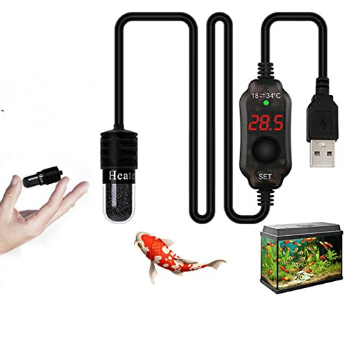 SPORTARC Kleine Tauchpumpe Aquarium Heizung, Mini Aquarium Fisch Tank Heizung, USB Heizstab Tauchthermostat Heizung für Salzwasser und Süßwasser von SPORTARC