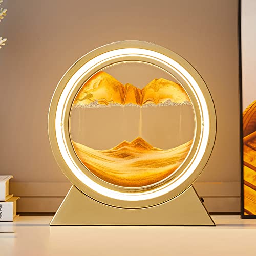 SPORTARC LED Treibsand Malerei Ornament, 3D Fließendes Sand Nachtlicht Sanduhr Lampe Bewegliches Sandbild für Dekoration von SPORTARC