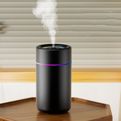 SPORTARC Mini Air Scent Kleiner Luftbefeuchter, Auto Ätherisches Öl Diffusor, 7 LED Farbwechsel Licht, Tragbarer Mini Luftbefeuchter (Schwarz) von SPORTARC