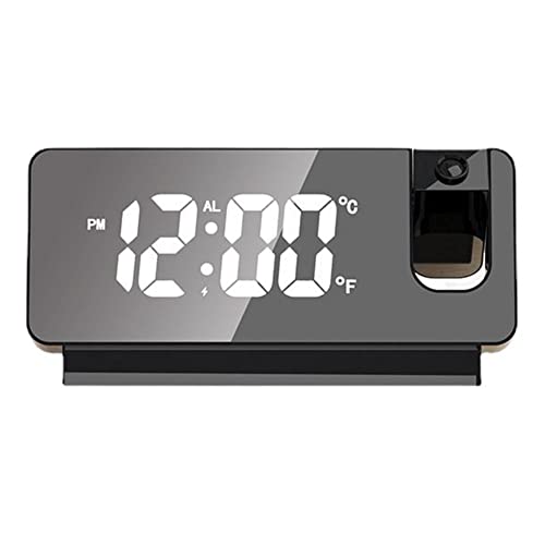 SPORTARC Radiowecker Digital Projektor Projektion Snooze Dual Wecker Radio Timer USB Convertible S282 Silent Elektronische Digitaluhr Schwarz von SPORTARC