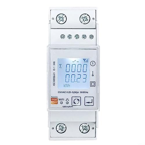 SPORTARC Smart Energiezähler Einphasig Digital Elektrische Meter DIN Schiene für Tuya WiFi Bidirektionales Energiemessgerät Einphasig 80A KWh SPORTARC Smart Energiezähler Einphasig Digital Elektrische Meter DIN Schiene für Tuya WiFi Bidirektionales Energiemessgerät Einphasig 80A KWh von SPORTARC