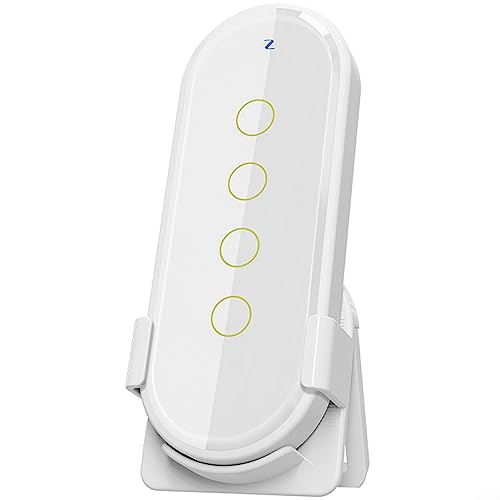 SPORTARC Smart Touch Schalter, für Tuya ZigBee Wireless Smart Home Switch, Wireless Scene Switch Fernbedienung 4 Gang 12 Szene Touch Lichtschalter App, Weiß von SPORTARC