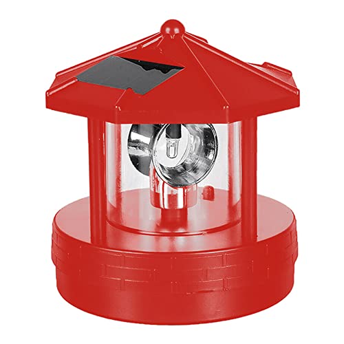 SPORTARC Solar-rotierender Leuchtturm, runde Unterseite, LED-Licht, für den Außenbereich, Garten, Landschaft, Hof, Rasen, dekoratives Licht, rot von SPORTARC