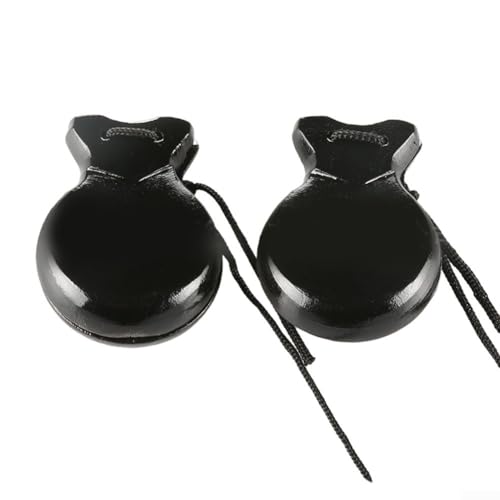 SPORTARC Spanische Kastagnetten, Holz-Kastagnetten, Flamenco-Kastagnette, spanische Hand-Percussion-Holzinstrumente-Set für erwachsene Anfänger (schwarz), 1401017036 von SPORTARC