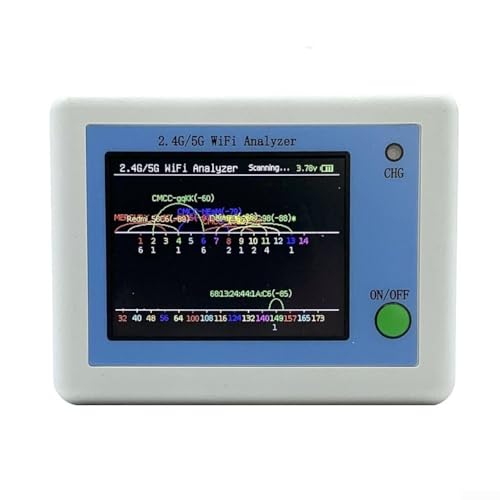 SPORTARC WIFI-Signalanalysator, 2,4 Zoll TFT-Farbdisplay WIFI Signal Scan-Tester 2.4G/5G Management Assistent mit C Typ Ladekabel von SPORTARC