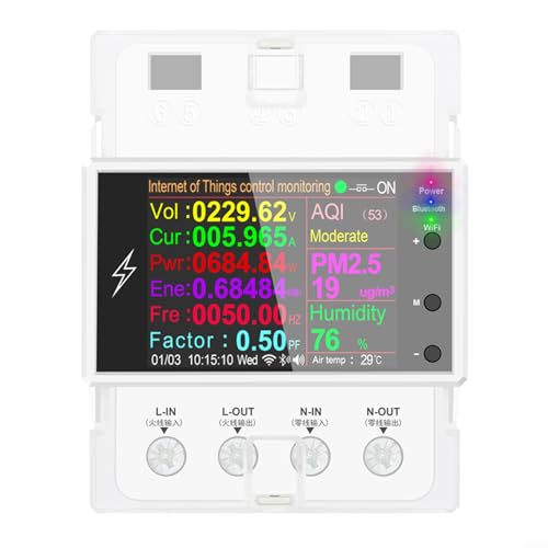 Schiene Typ WiFi Smart Meter, Haushalt Elektrizität Meter, AT4PW 100A Tuya WiFi Din Rail Smart Switch Fernbedienung Digitale Stromversorgung von SPORTARC