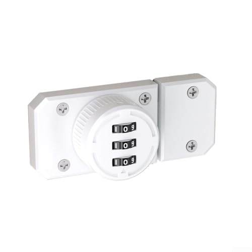 Schlüsselloses Schrankschloss mit 3-stelligem Code in stabiler Zinklegierungskonstruktion (weiß) von SPORTARC