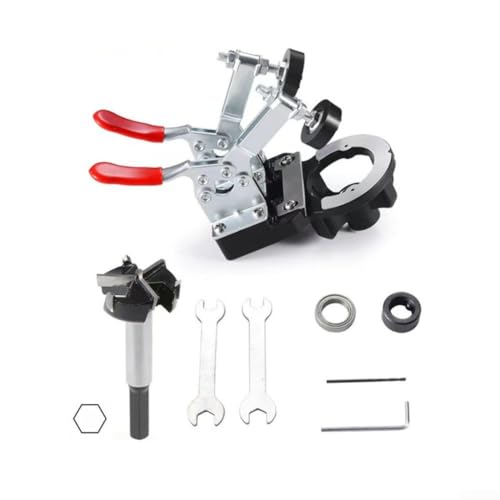 Schrankscharnier-Bohrvorrichtung, Scharnierlochöffner mit robustem Verriegelungsmechanismus, Kantenversiegelung für genaue Holzbearbeitung (Version mit drei Klingen) von SPORTARC