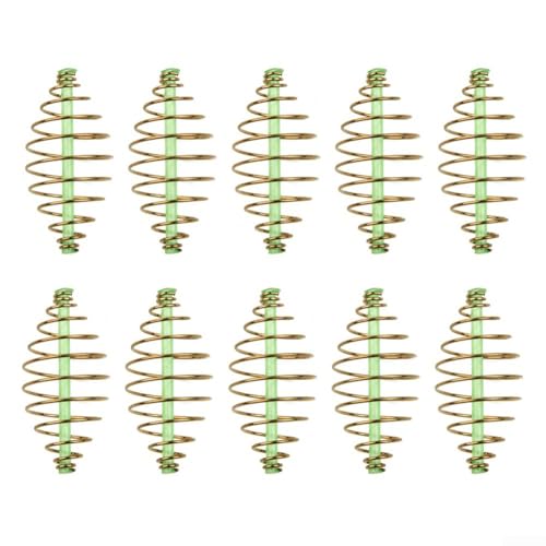 Set mit 10 Inline-Feder-Futterkäfigen für Karpfenangeln, Köderkäfige mit robusten Draht-Armen und Edelstahl-Konstruktion für grobes Angeln (3,3 cm) von SPORTARC