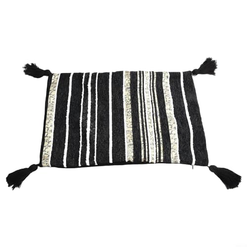 Sofakissenbezug aus Chenille-Material, perfekt für jeden Wohnraum oder jede Terrasse (30 x 50 cm, schwarz) von SPORTARC