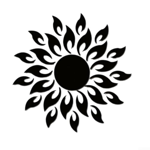 Spiegel-Sonnenblumen-Wandtattoo, abnehmbar, Acryl, Kunst-Aufkleber zur Verbesserung der Raumatmosphäre (schwarz) von SPORTARC
