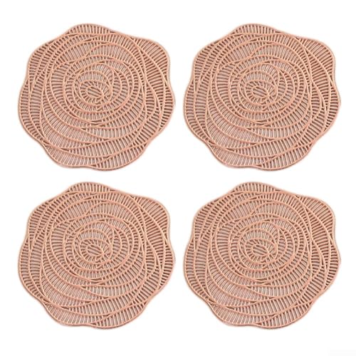 Stilvolle Bronzing Serie PVC Tischsets Set mit 4 wasserdichten Tischsets für Zuhause oder Büro (Roségold) von SPORTARC