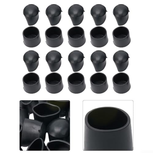 Stuhlbeinkappen, Gummihülsen, kratzfester Boden, schwarzes PVC-Material (16 mm), 20 Stück von SPORTARC