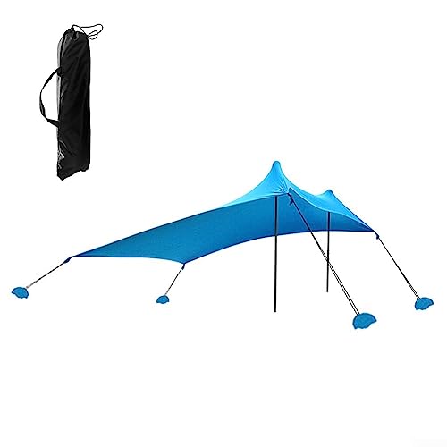 Tragbar für Strandüberdachung mit Sandsackankern und verstellbaren Stangen für Sonnenschutz (blau) von SPORTARC