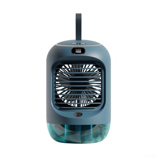 Tragbarer Desktop-Klimaanlagenventilator, Klimaanlagen-Kühlventilator mit 3 Windgeschwindigkeiten, automatische Oszillationsfunktion, integriertes Nachtlicht (grün) von SPORTARC