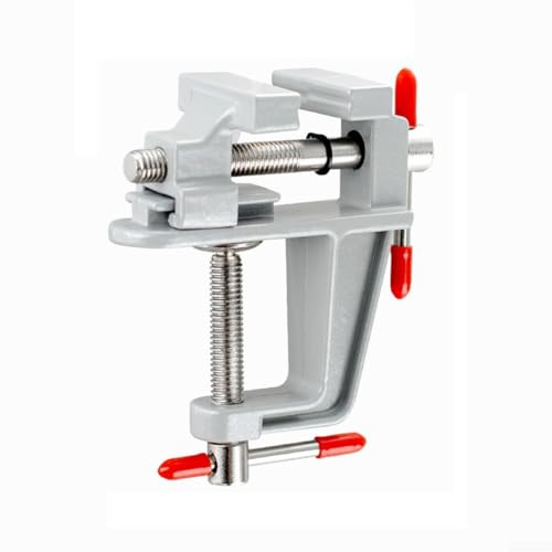 Tragbarer Mini-Bank-Schraubstock, Tischklemme, verstellbare Klemmtiefe für Heimwerker, Holzbearbeitung, Schmuckherstellung und Elektronik (Silber) von SPORTARC