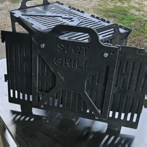 Tragbarer faltbarer Grill, Stahl Camping Grill Faltbare Grills Unterstützt Holzkohle Holz Brennstoff Grills Für Camping Picknick von SPORTARC