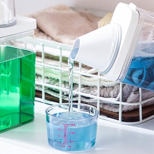 Transparenter Kunststoff-Waschpulverbehälter, Waschmittelspender, Seifenwaschmittel, Aufbewahrungsbox mit Messbecher, 700 ml von SPORTARC