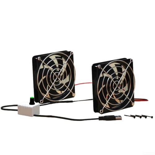 USB-Abluftventilator mit einstellbarer Geschwindigkeit für Hühnerstall, leistungsstarker Luftstrom und Desodorierung (8 cm Doppelventilator) von SPORTARC