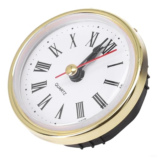 Uhreneinsatz, Ersatz, 65 mm Durchmesser, DIY-Uhrwerk, römische Zahlen, weißes Zifferblatt, Präzisions-Uhrwerk (Gold) von SPORTARC