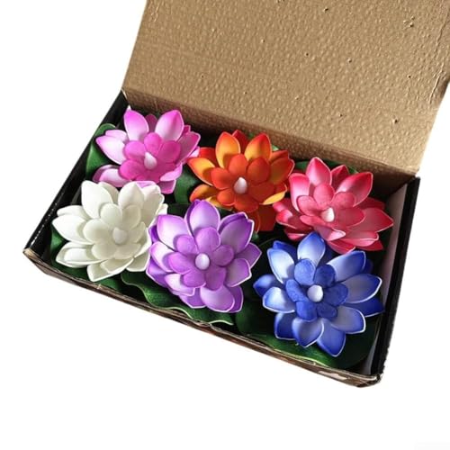 Vibrant Lotus LED Nachtlichter Set mit 6 automatischen Sensorlampen für schöne Garten-Displays (A) von SPORTARC