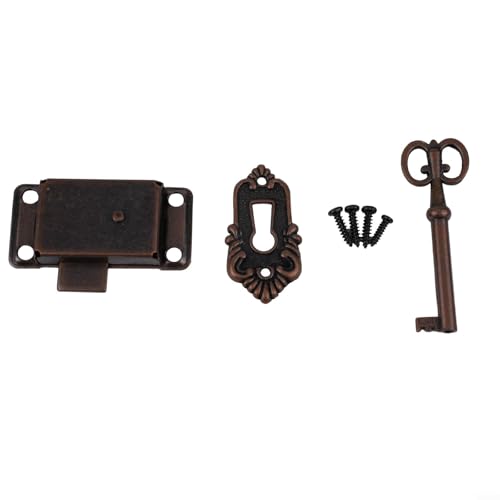 Zuverlässiges Retro-Schloss für Kleiderschränke und Schmuckschatullen, Schlüsselzugang für einfache Verwendung (Rotbronze) von SPORTARC