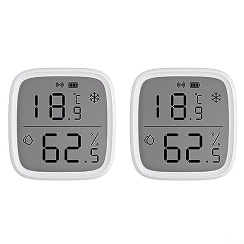 für Tuya Zigbee Intelligentes Hygrometer Thermometer mit LCD-Display, Temperatur- und Feuchtigkeitssensor, Fernüberwachung von Luftfeuchtigkeit und Temperatur für Gewächshaus von SPORTARC