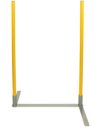 SPORTIKEL24 Agility Slalom Weave Poles Basis-Set – mobil & erweiterbar – Gelb – 2 Stangen mit Metallfuß von SPORTIKEL24