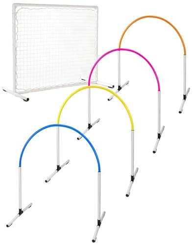 SPORTIKEL24 Hoopers Anfänger-Set – 4 Bunte Hoops + Gate – VDH-konform, flexibel & UV-beständig – Komplett-Set für Hundesport – von Superhund von SPORTIKEL24