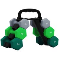 6er-Set Kurzhantel 2 x 3 kg, 2 x 4 kg, 2 x 5 kg, Hantel-Set mit Ständer von SPORTNOW